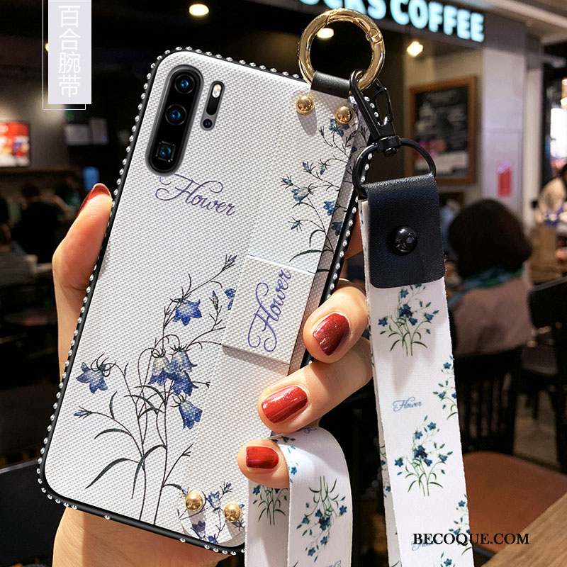 Huawei P30 Pro Membrane Ornements Suspendus Coque Tendance Art Fleurs