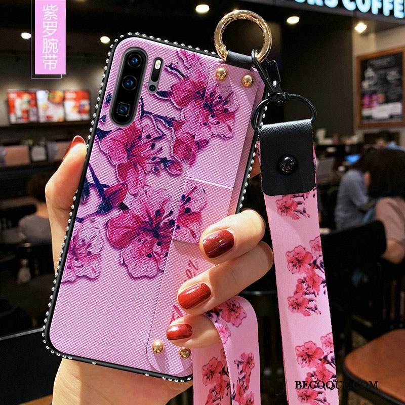 Huawei P30 Pro Membrane Ornements Suspendus Coque Tendance Art Fleurs