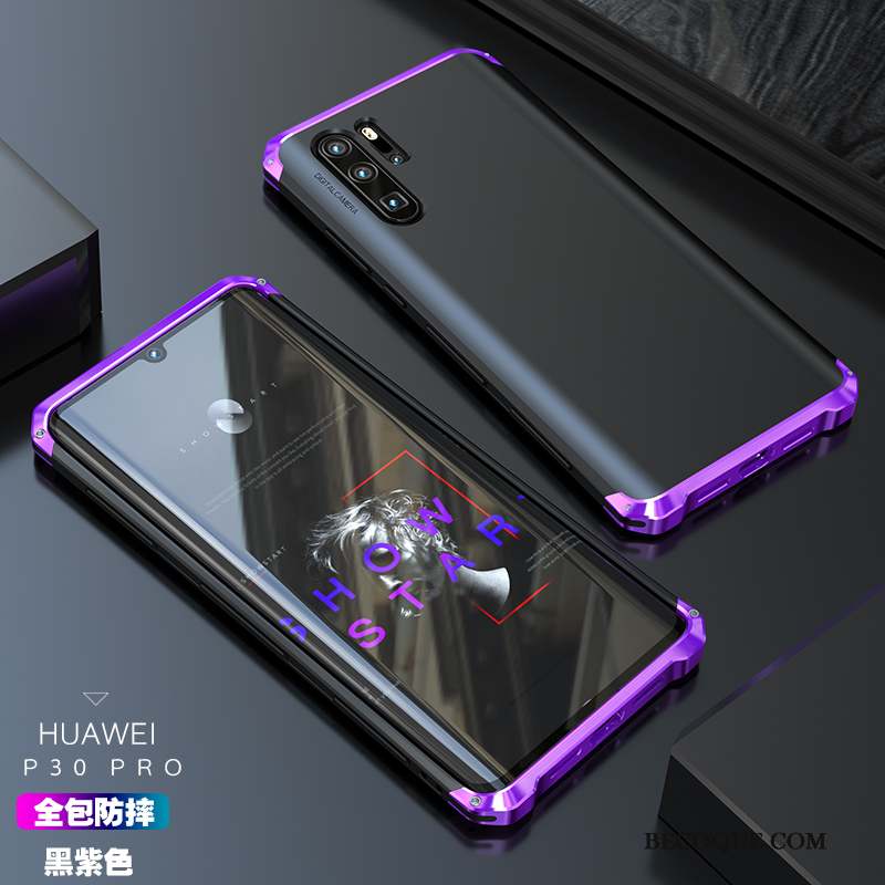 Huawei P30 Pro Net Rouge Très Mince Métal Vert Créatif Coque De Téléphone