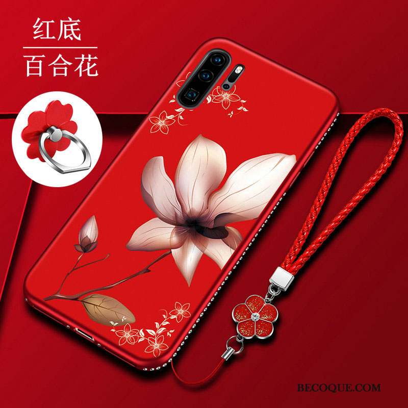 Huawei P30 Pro Protection Ornements Suspendus Coque De Téléphone Fluide Doux Tout Compris Fleurs