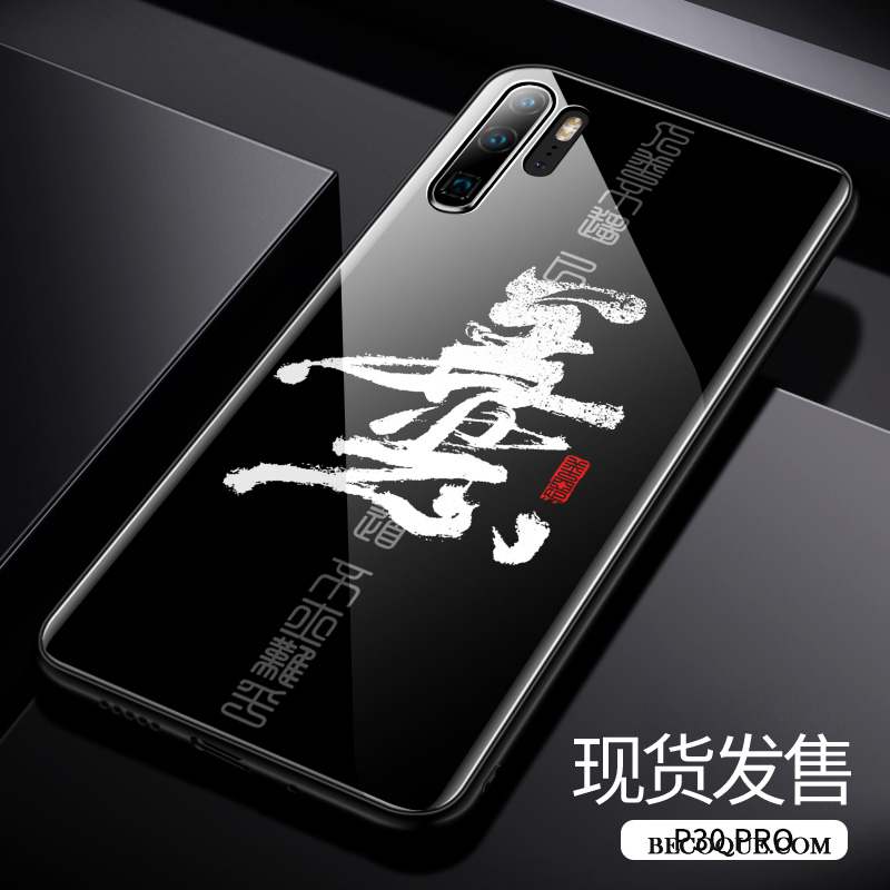 Huawei P30 Pro Style Chinois Vert Verre Protection Coque De Téléphone Tendance