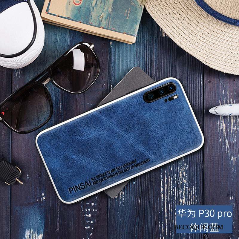 Huawei P30 Pro Étui Cuir Véritable Coque De Téléphone Tout Compris Marque De Tendance Incassable