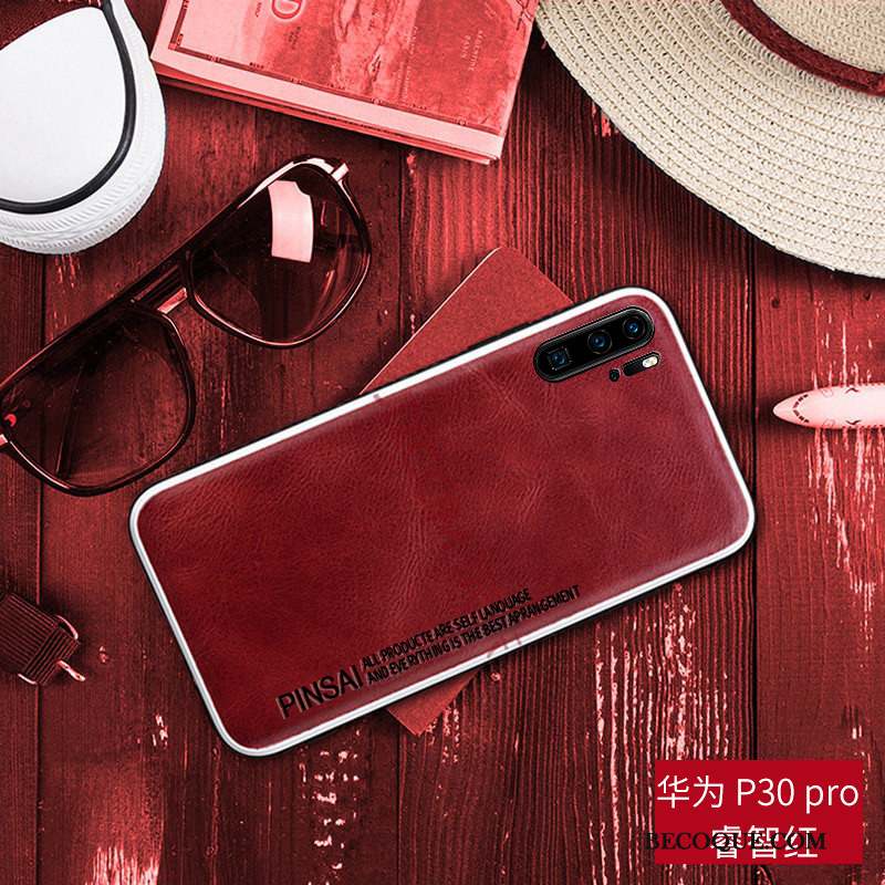 Huawei P30 Pro Étui Cuir Véritable Coque De Téléphone Tout Compris Marque De Tendance Incassable