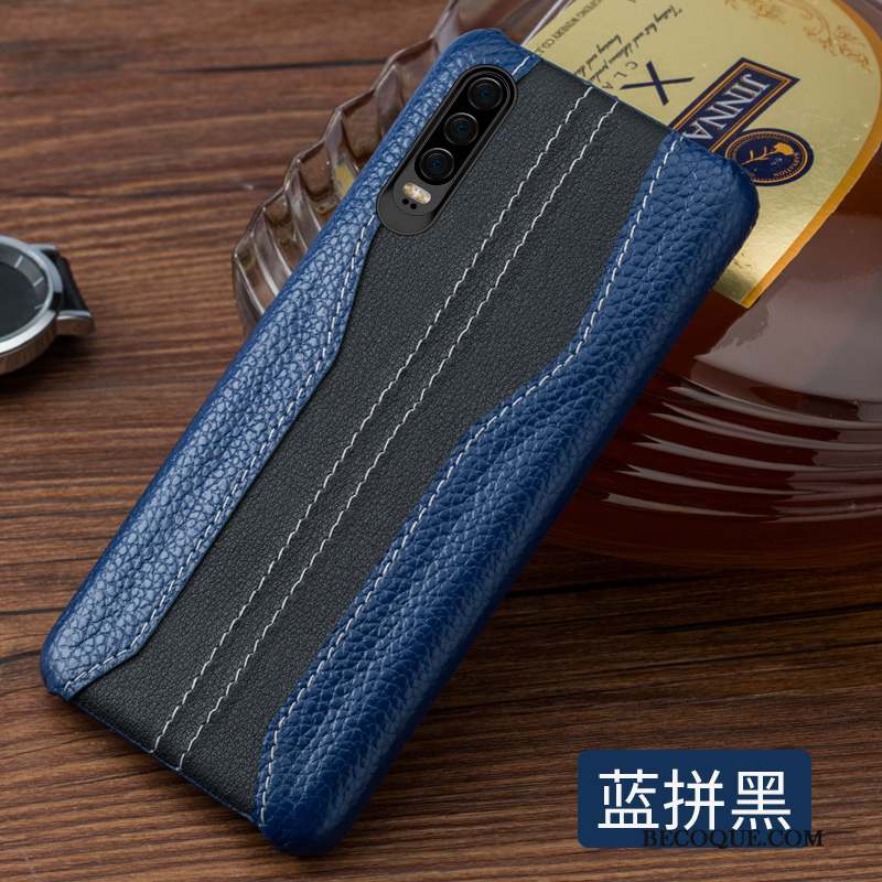 Huawei P30 Protection Personnalité Coque De Téléphone Nouveau Cuir Véritable Mode