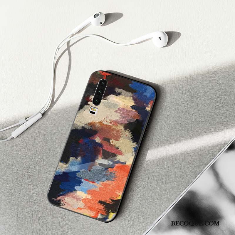 Huawei P30 Rose Coque Net Rouge Personnalité Marque De Tendance De Téléphone