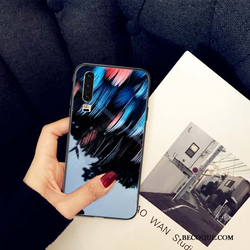 Huawei P30 Rose Coque Net Rouge Personnalité Marque De Tendance De Téléphone