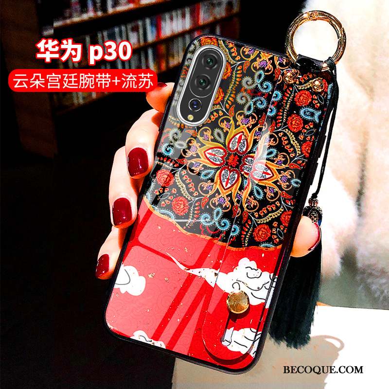 Huawei P30 Rouge Tout Compris Amoureux Tendance Net Rouge Coque De Téléphone