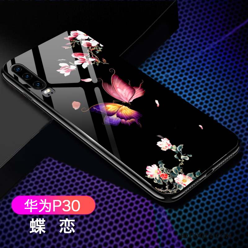Huawei P30 Silicone Très Mince Nouveau Coque De Téléphone Noir Ornements Suspendus