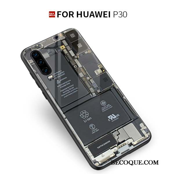 Huawei P30 Silicone Verre Marque De Tendance Coque De Téléphone Tout Compris Incassable