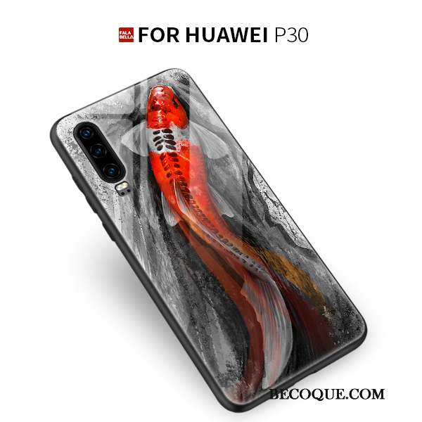 Huawei P30 Silicone Verre Marque De Tendance Coque De Téléphone Tout Compris Incassable