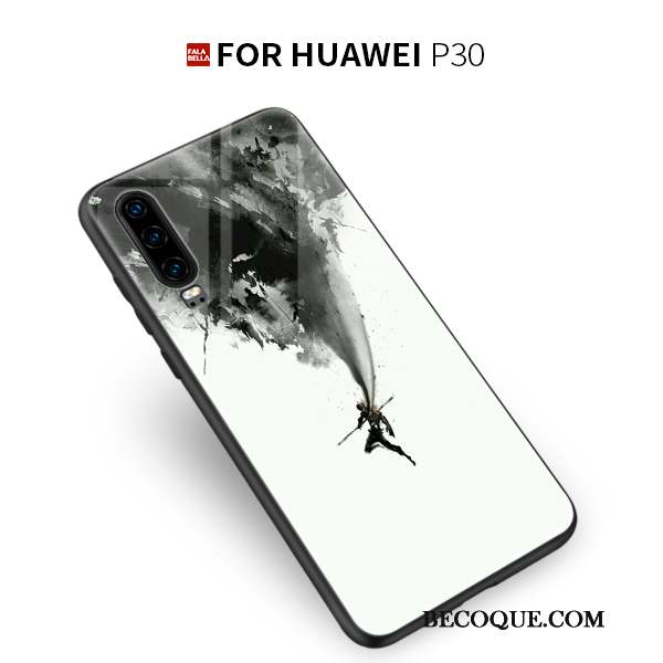 Huawei P30 Silicone Verre Marque De Tendance Coque De Téléphone Tout Compris Incassable