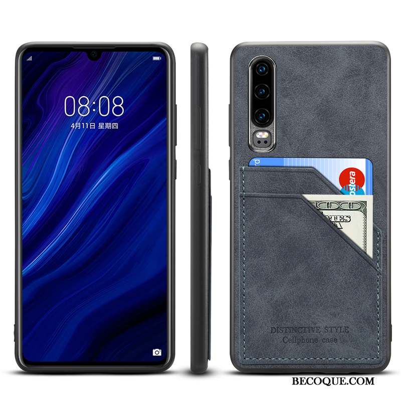 Huawei P30 Tout Compris Nouveau Protection Cuir Véritable Carte Coque De Téléphone