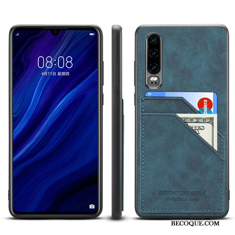 Huawei P30 Tout Compris Nouveau Protection Cuir Véritable Carte Coque De Téléphone