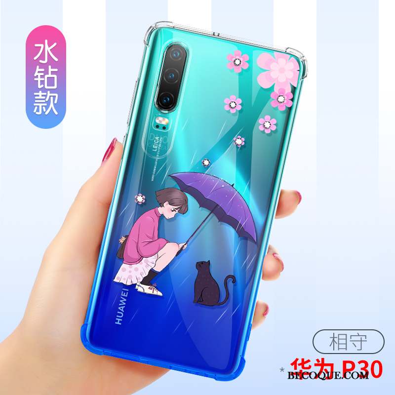 Huawei P30 Très Mince Étui Coque De Téléphone Tout Compris Transparent