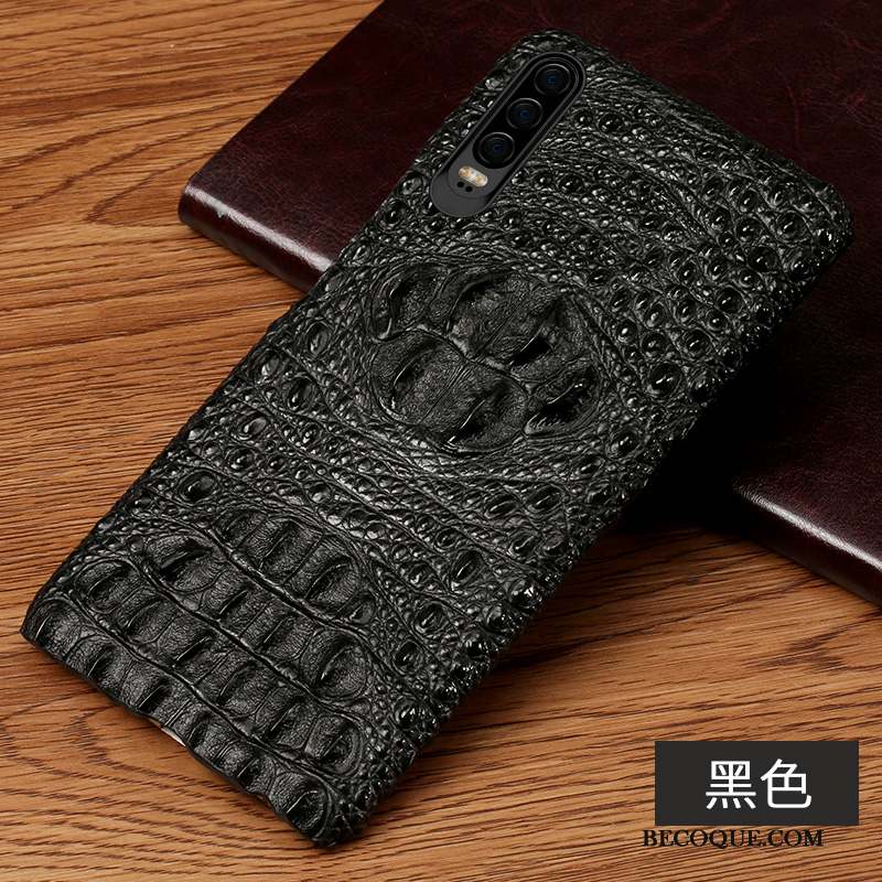 Huawei P30 Étui Respirant Mode Coque De Téléphone Élégant Crocodile Modèle