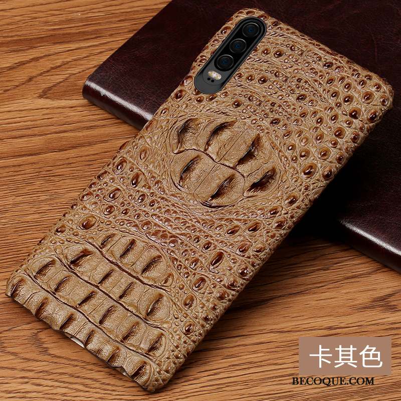 Huawei P30 Étui Respirant Mode Coque De Téléphone Élégant Crocodile Modèle