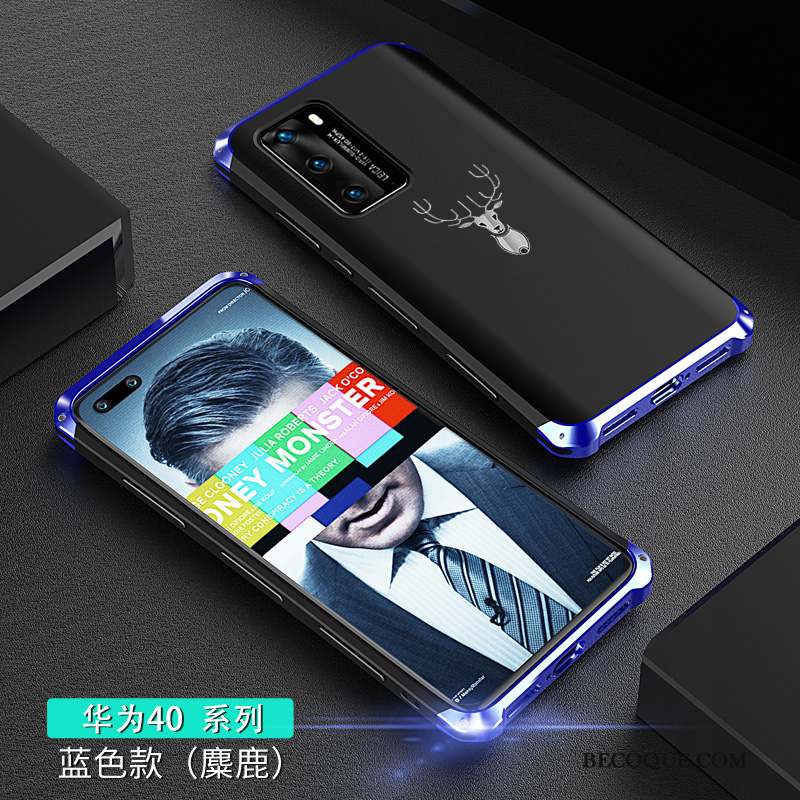 Huawei P40 Coque De Téléphone Métal Net Rouge Violet Personnalité Très Mince
