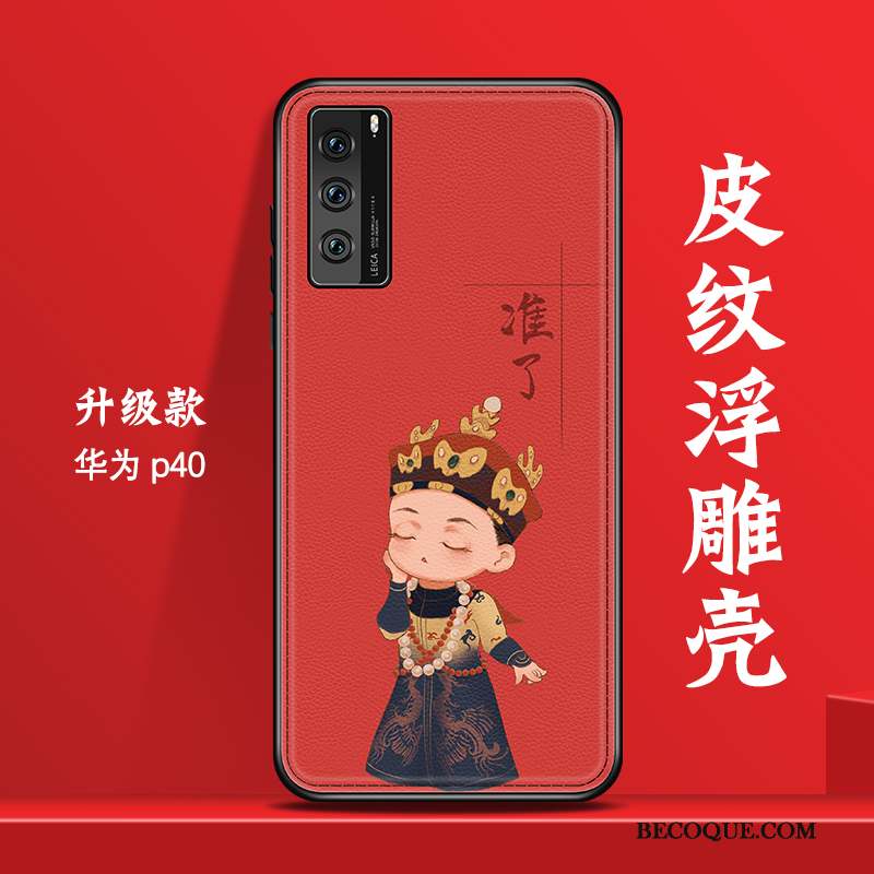 Huawei P40 Coque Luxe Créatif Protection Cuir Charmant Étui
