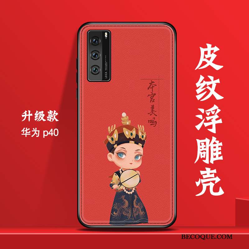 Huawei P40 Coque Luxe Créatif Protection Cuir Charmant Étui