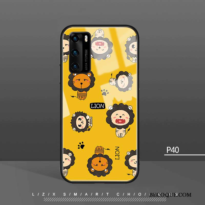 Huawei P40 Coque Ours Net Rouge Amoureux Vent Nouveau Personnalité