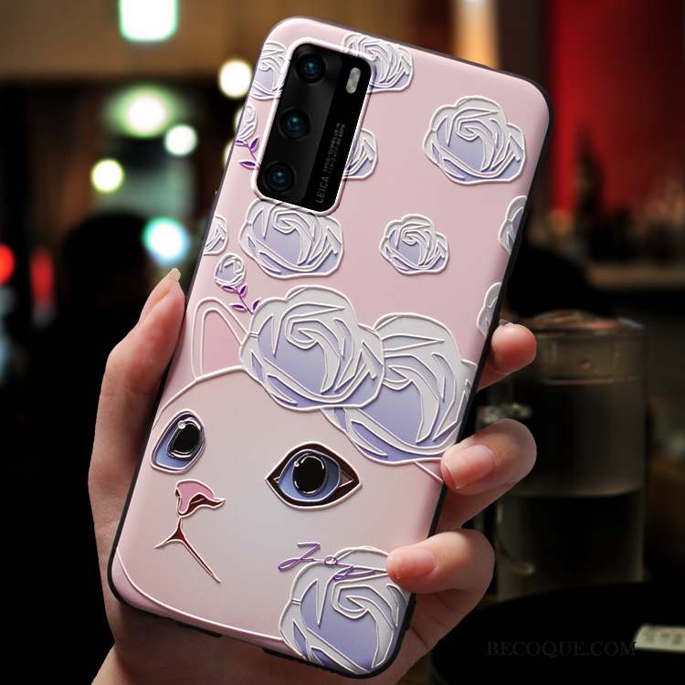 Huawei P40 Incassable Silicone Coque De Téléphone Protection Très Mince Dessin Animé