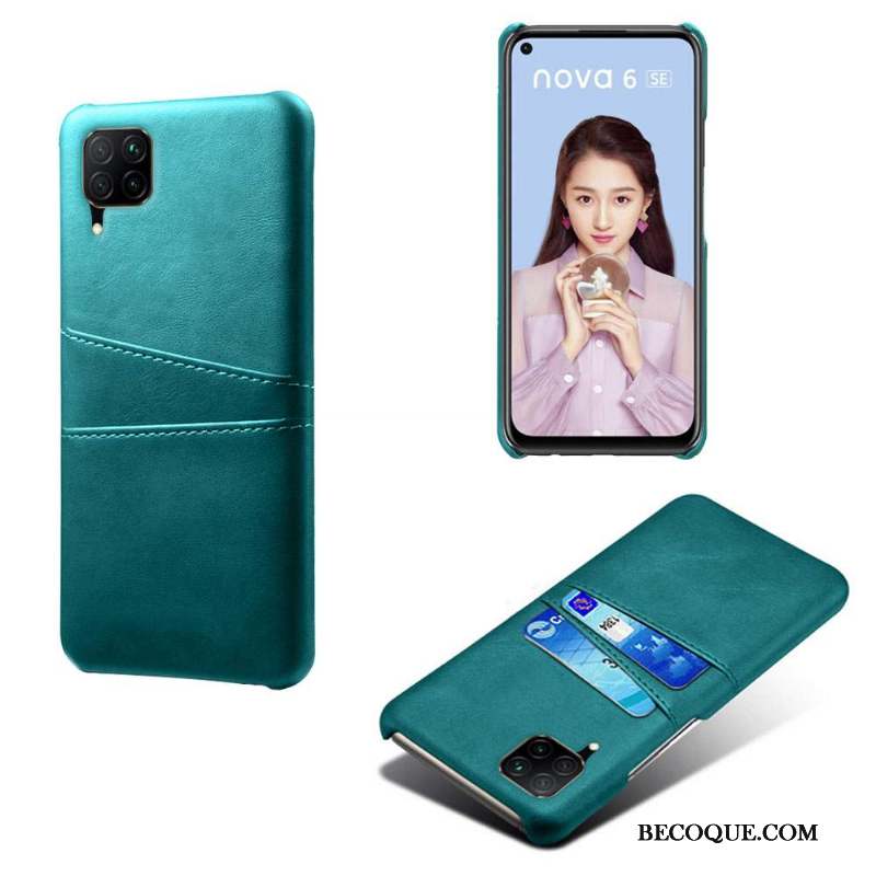 Huawei P40 Lite Coque De Téléphone Créatif Difficile Carte Vert Étui En Cuir