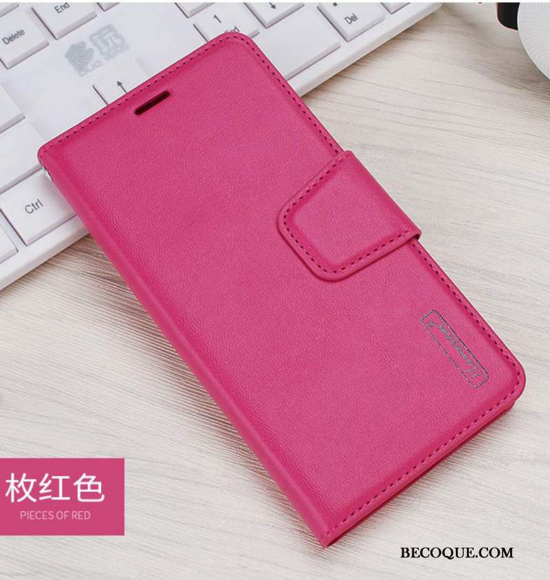 Huawei P40 Lite Coque Étui Portefeuille Tout Compris Housse Rose Étui En Cuir