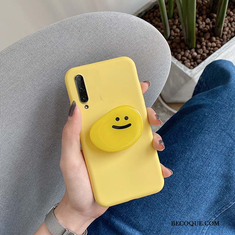 Huawei P40 Lite E Coque Fluide Doux Silicone Support Dessin Animé Incassable Jaune