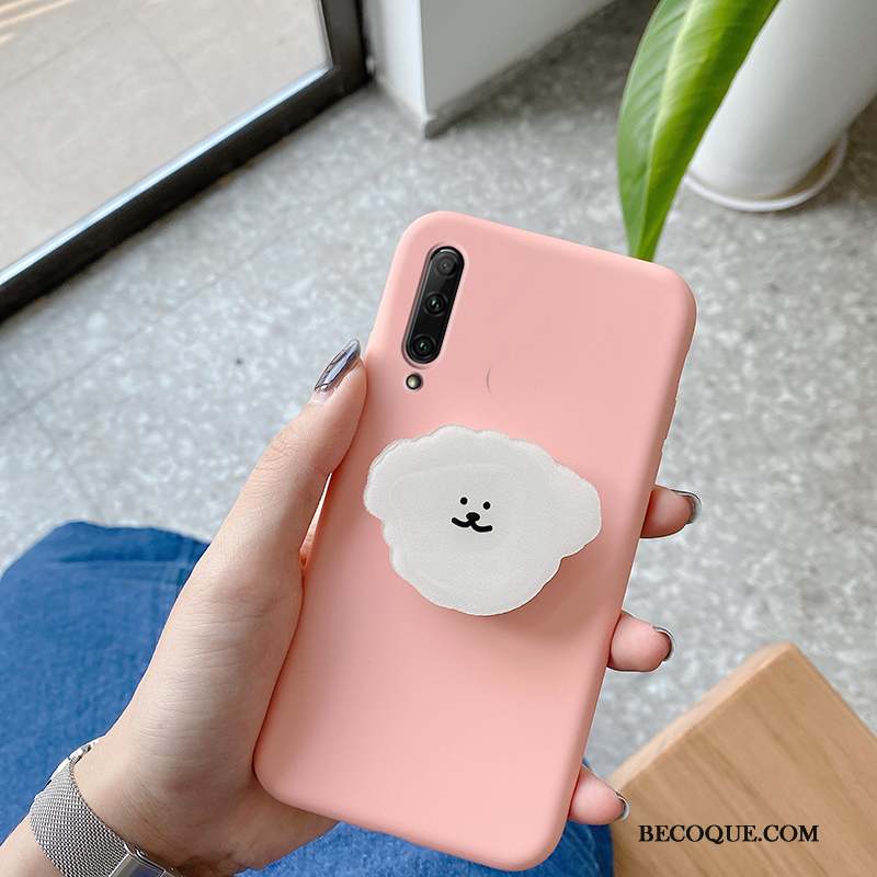 Huawei P40 Lite E Coque Fluide Doux Silicone Support Dessin Animé Incassable Jaune