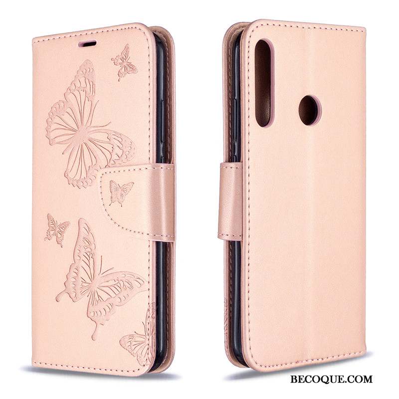 Huawei P40 Lite E Coque Étui Similicuir Ornements Suspendus Protection Housse Papillon