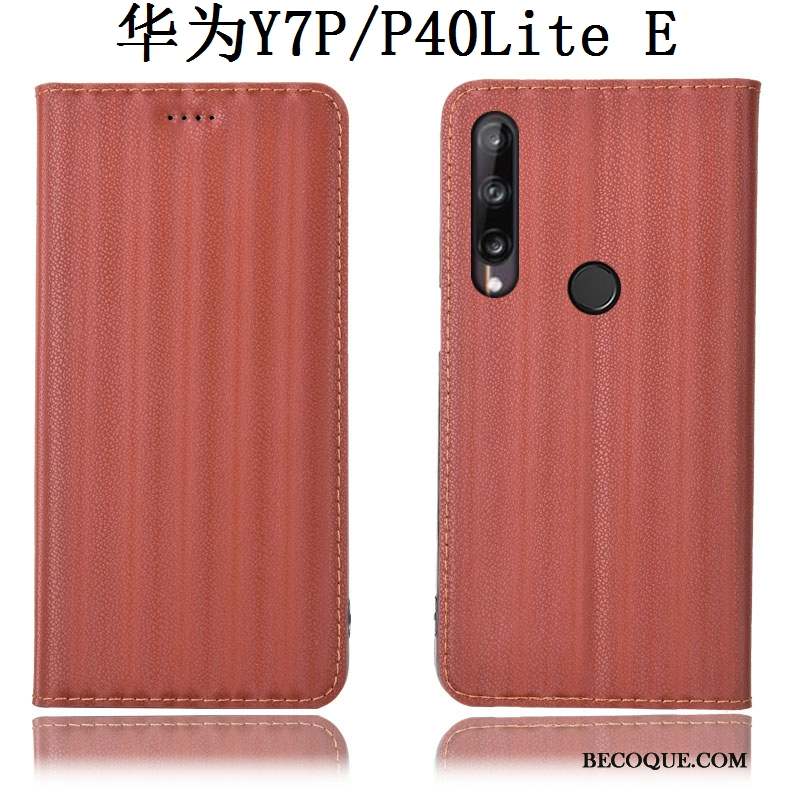 Huawei P40 Lite E Cuir Véritable Protection Coque De Téléphone Dégradé Étui Noir