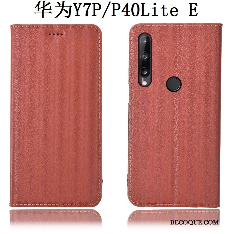 Huawei P40 Lite E Cuir Véritable Protection Coque De Téléphone Dégradé Étui Noir