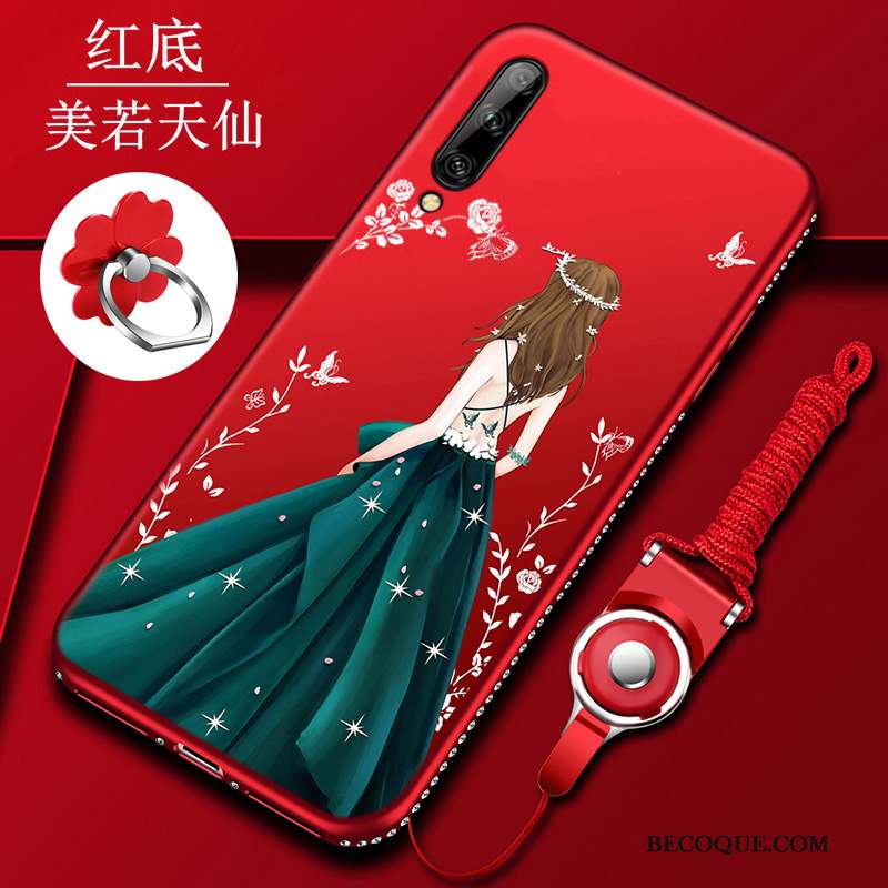 Huawei P40 Lite E Protection Tout Compris Rouge Étui Coque Fluide Doux