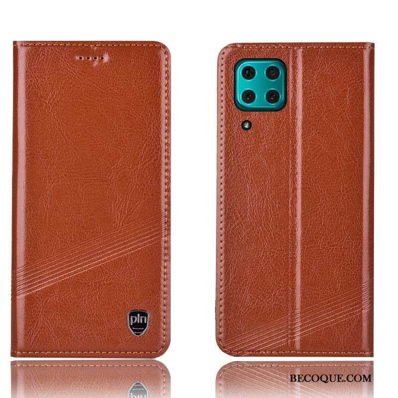 Huawei P40 Lite Housse Étui Étui En Cuir Coque De Téléphone Incassable Rouge