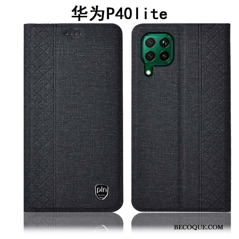 Huawei P40 Lite Protection Coque De Téléphone Incassable Étui En Cuir Tout Compris Gris