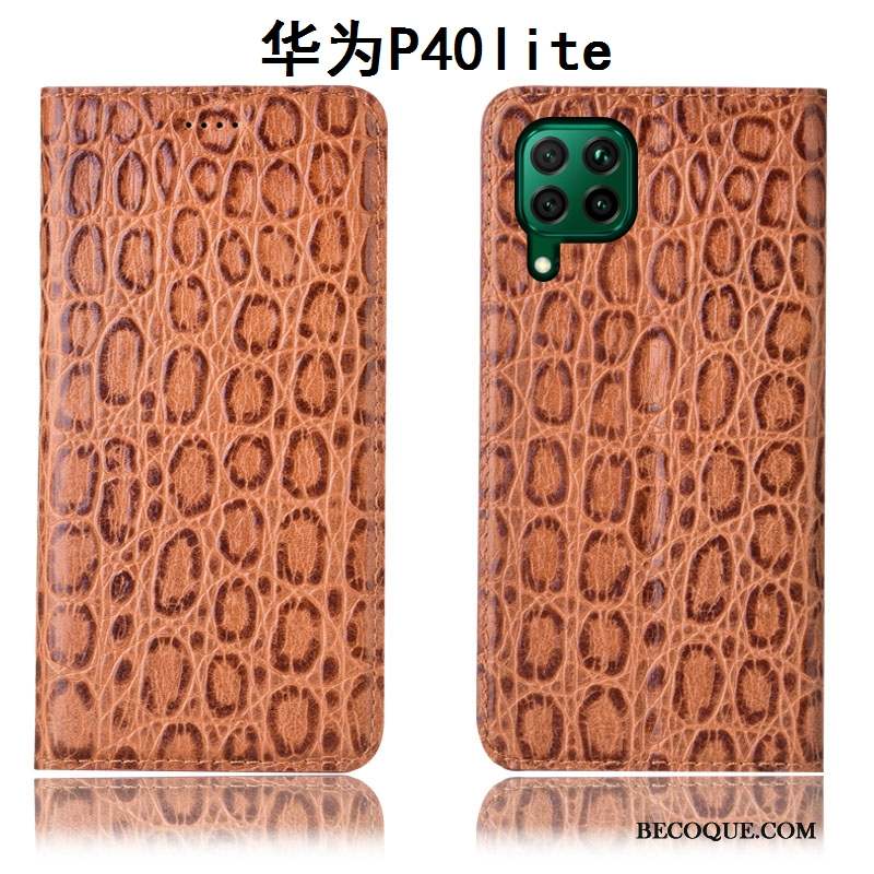 Huawei P40 Lite Protection Étui Incassable Coque De Téléphone Rouge Étui En Cuir