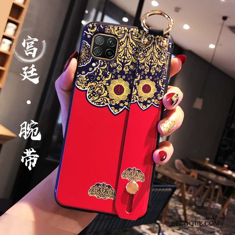 Huawei P40 Lite Rouge Style Chinois Coque De Téléphone Tout Compris Net Rouge Fluide Doux