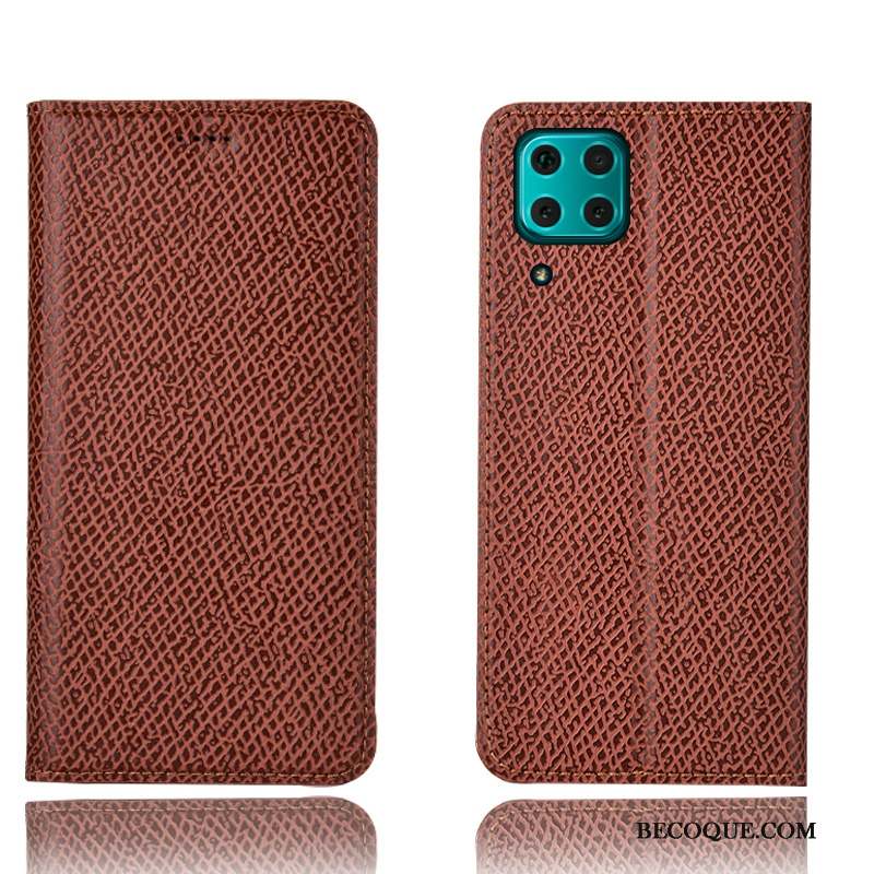 Huawei P40 Lite Étui En Cuir Incassable Coque De Téléphone Protection Mesh Housse