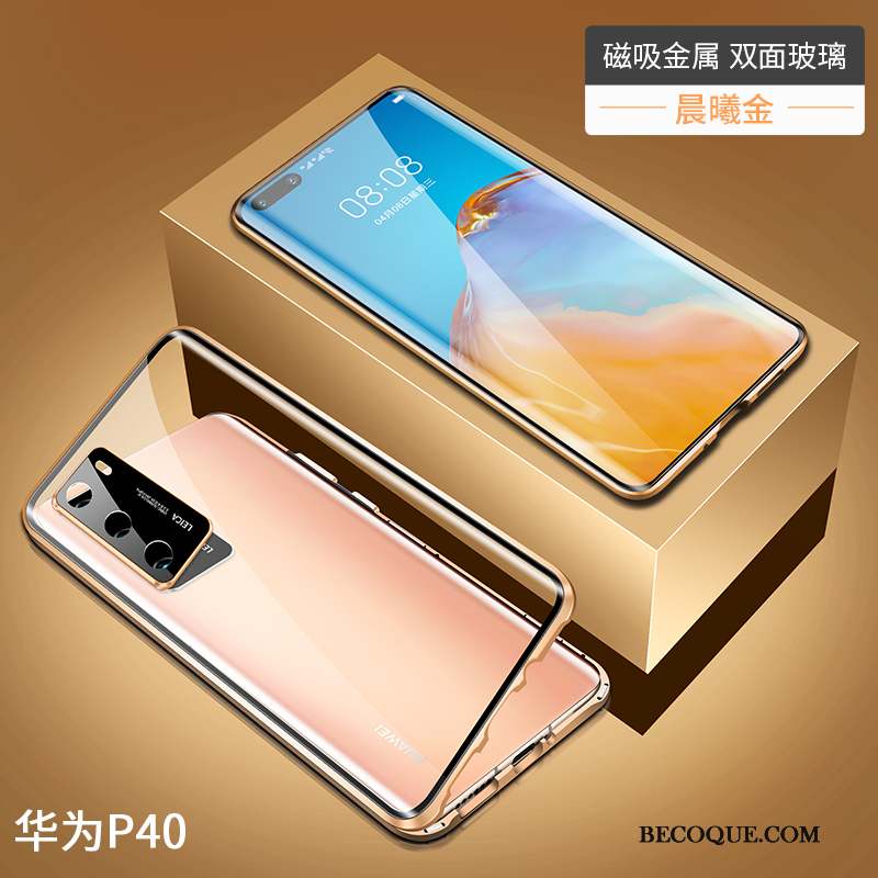 Huawei P40 Personnalité Tendance Coque De Téléphone Transparent Verre Noir