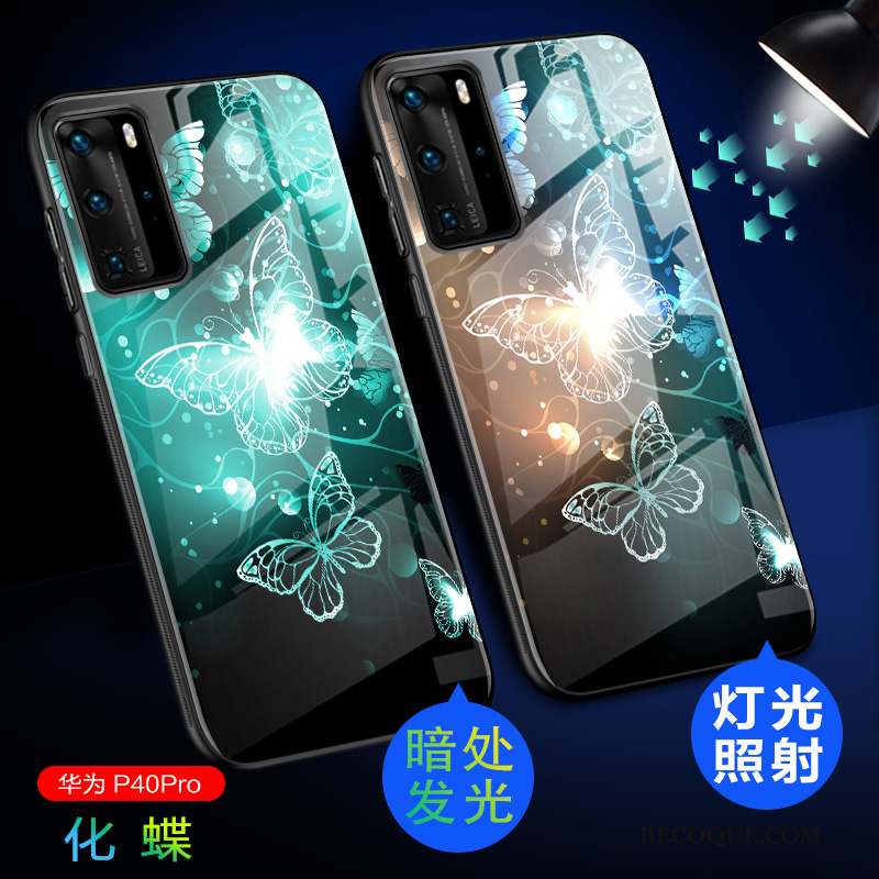 Huawei P40 Pro Coque Délavé En Daim Très Mince Tout Compris Bleu Clair Étui Lumineuses