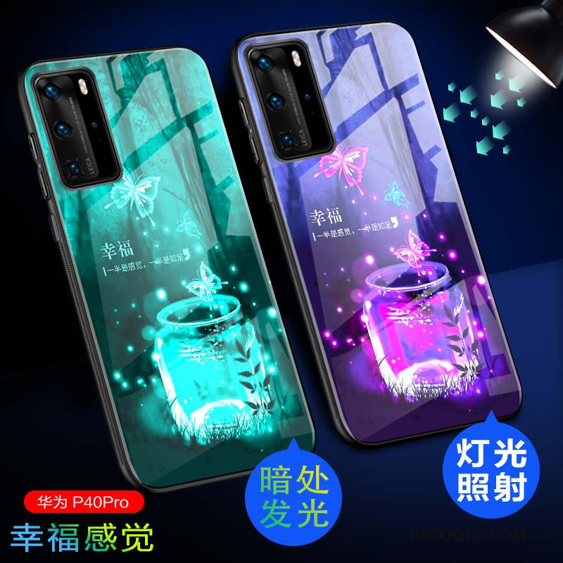 Huawei P40 Pro Coque Délavé En Daim Très Mince Tout Compris Bleu Clair Étui Lumineuses