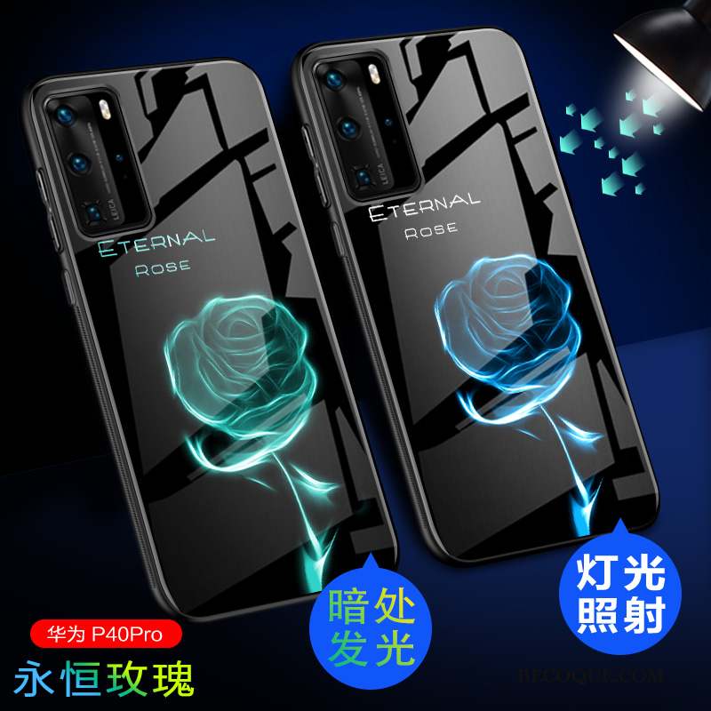 Huawei P40 Pro Coque Délavé En Daim Très Mince Tout Compris Bleu Clair Étui Lumineuses