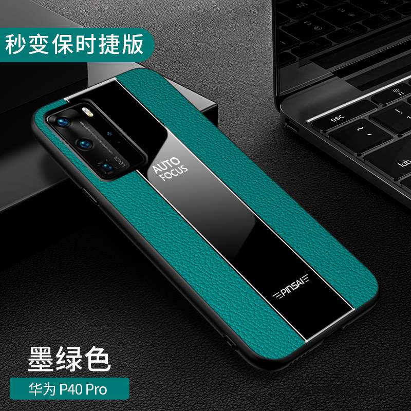 Huawei P40 Pro Coque Protection Fluide Doux Marque De Tendance Incassable Nouveau Étui En Cuir