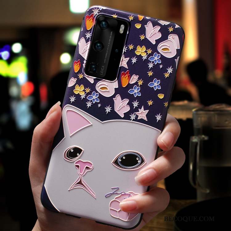 Huawei P40 Pro Coque Rose Nouveau Étui Personnalité Créatif Dessin Animé