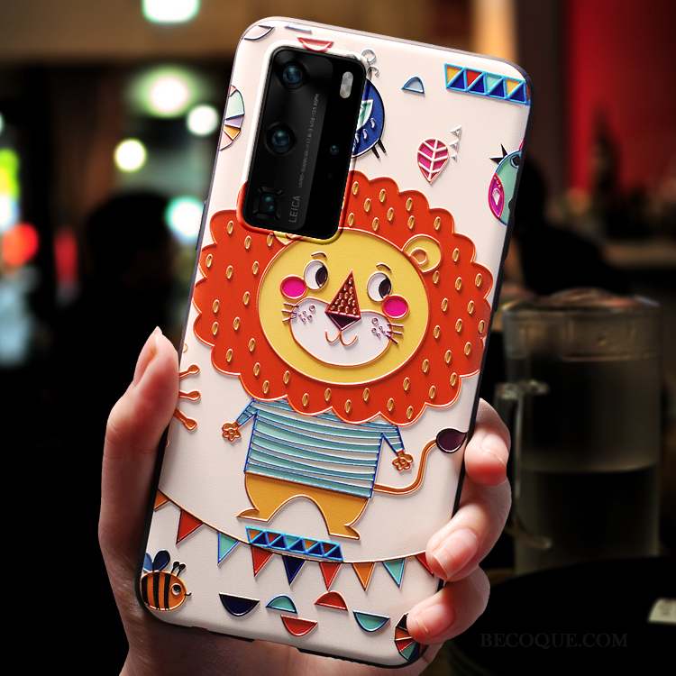 Huawei P40 Pro Coque Rose Nouveau Étui Personnalité Créatif Dessin Animé