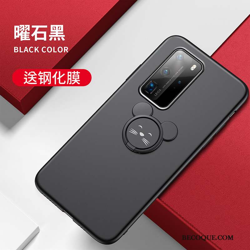 Huawei P40 Pro Coque Étui Créatif Tout Compris Support Délavé En Daim Silicone