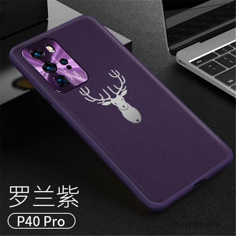 Huawei P40 Pro Créatif Protection Coque De Téléphone Cuir Véritable Étui Très Mince