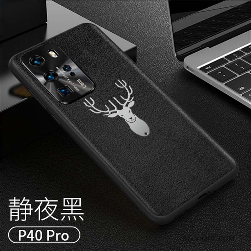 Huawei P40 Pro Créatif Protection Coque De Téléphone Cuir Véritable Étui Très Mince