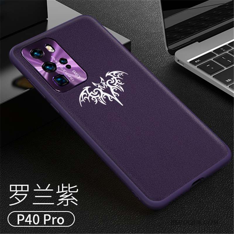 Huawei P40 Pro Créatif Protection Coque De Téléphone Cuir Véritable Étui Très Mince