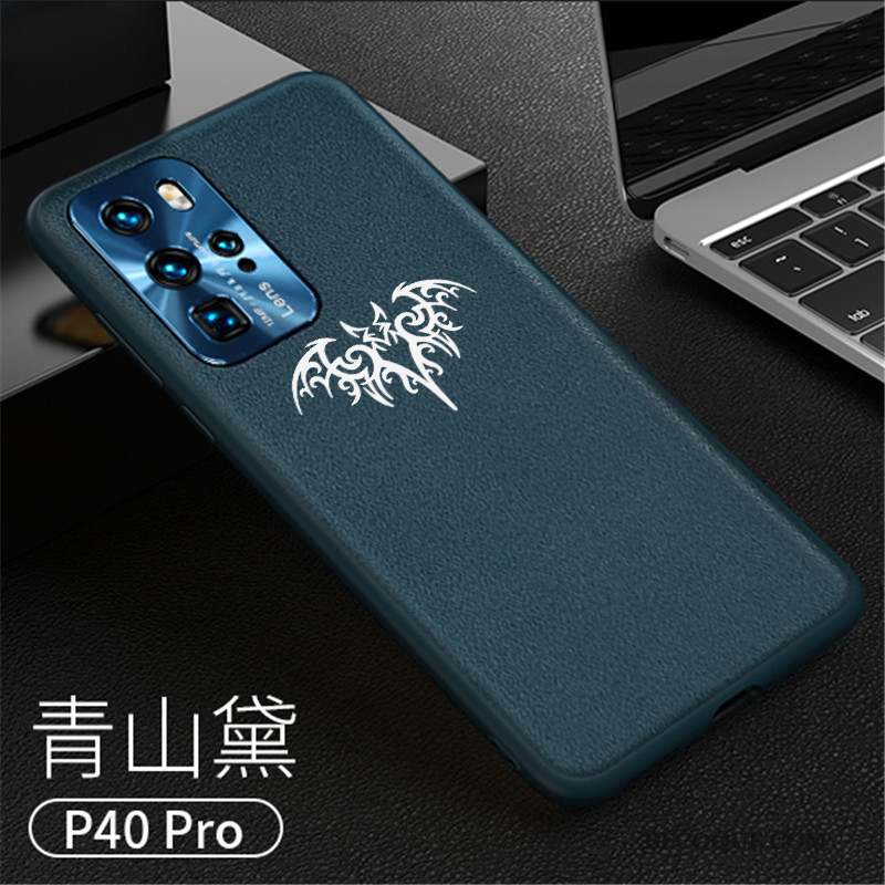 Huawei P40 Pro Créatif Protection Coque De Téléphone Cuir Véritable Étui Très Mince